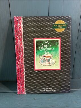 A Cup of Christmas Tea Hardcover Book - Black & Red Cover | 1982 Author Signed